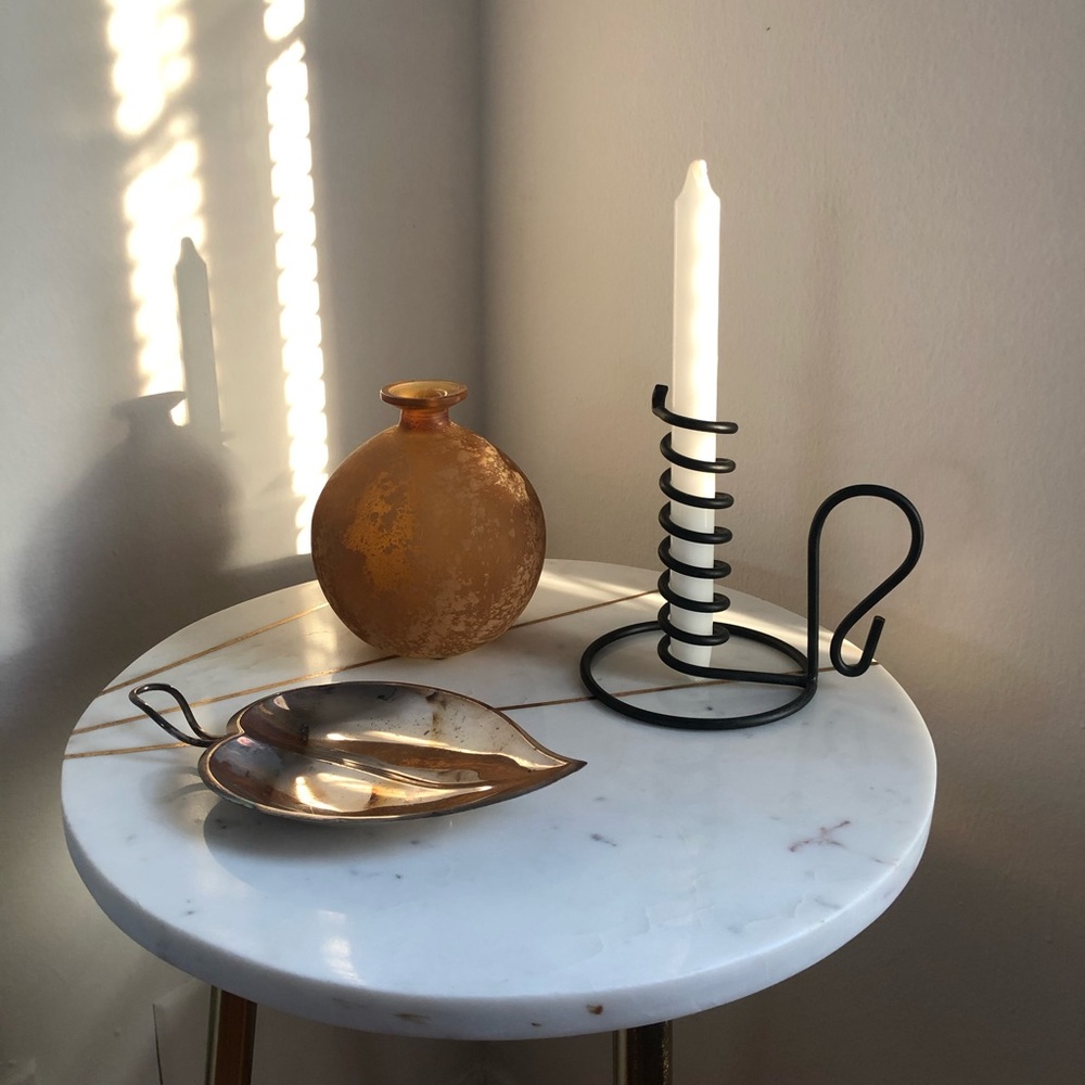 Vintage iron spiral candle holder